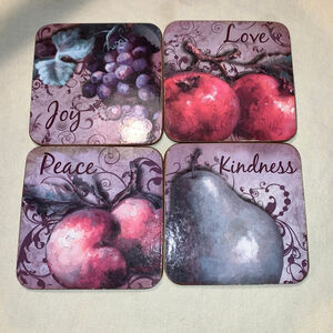 Carpentree Bar Accessories Coasters One Size Purple Red Fruit Set